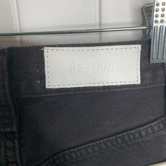 Re Done 90s straight high rise loose‎ long black ripped distressed jeans size 24 - Picture 10 of 11